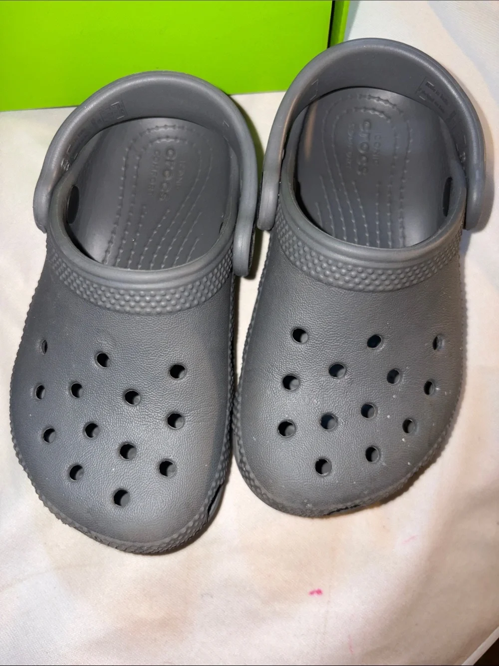 CROCS Kids' Two-Pair Set — Gray and Black with Multicolor Dino Accents
